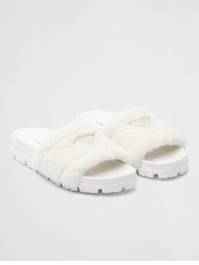 PRADA Quilted Fur Slides - NWT 5.5